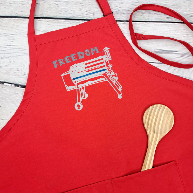 Freedom apron service flag embroidered grilling bbq meat smoking  apron patriotic fathers day gift