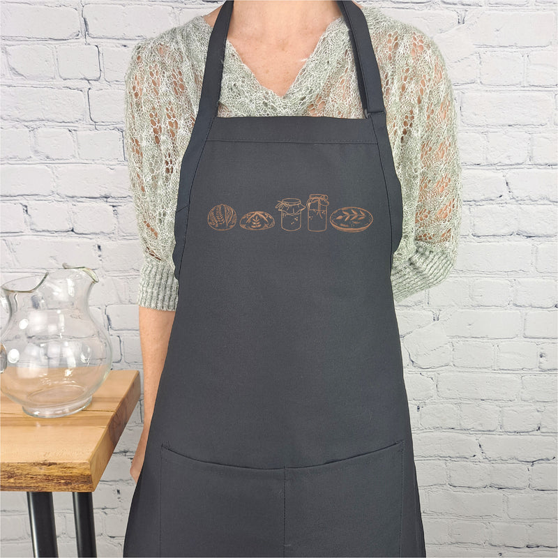 Sourdough bread apron embroidered with pockets great gift for bread bakers with adjustable neck durable and stain resistant