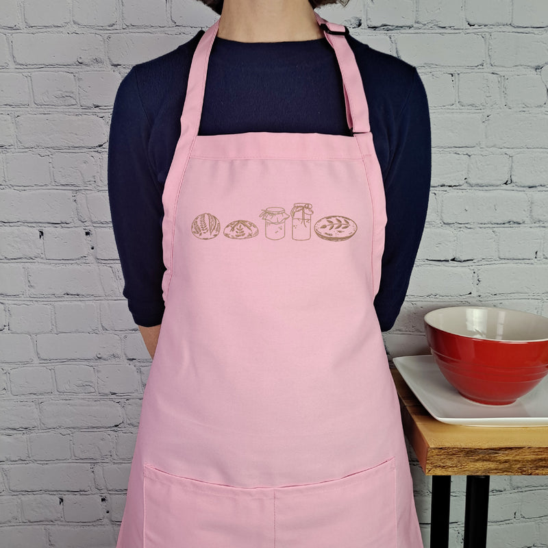 Sourdough bread apron embroidered with pockets great gift for bread bakers with adjustable neck durable and stain resistant