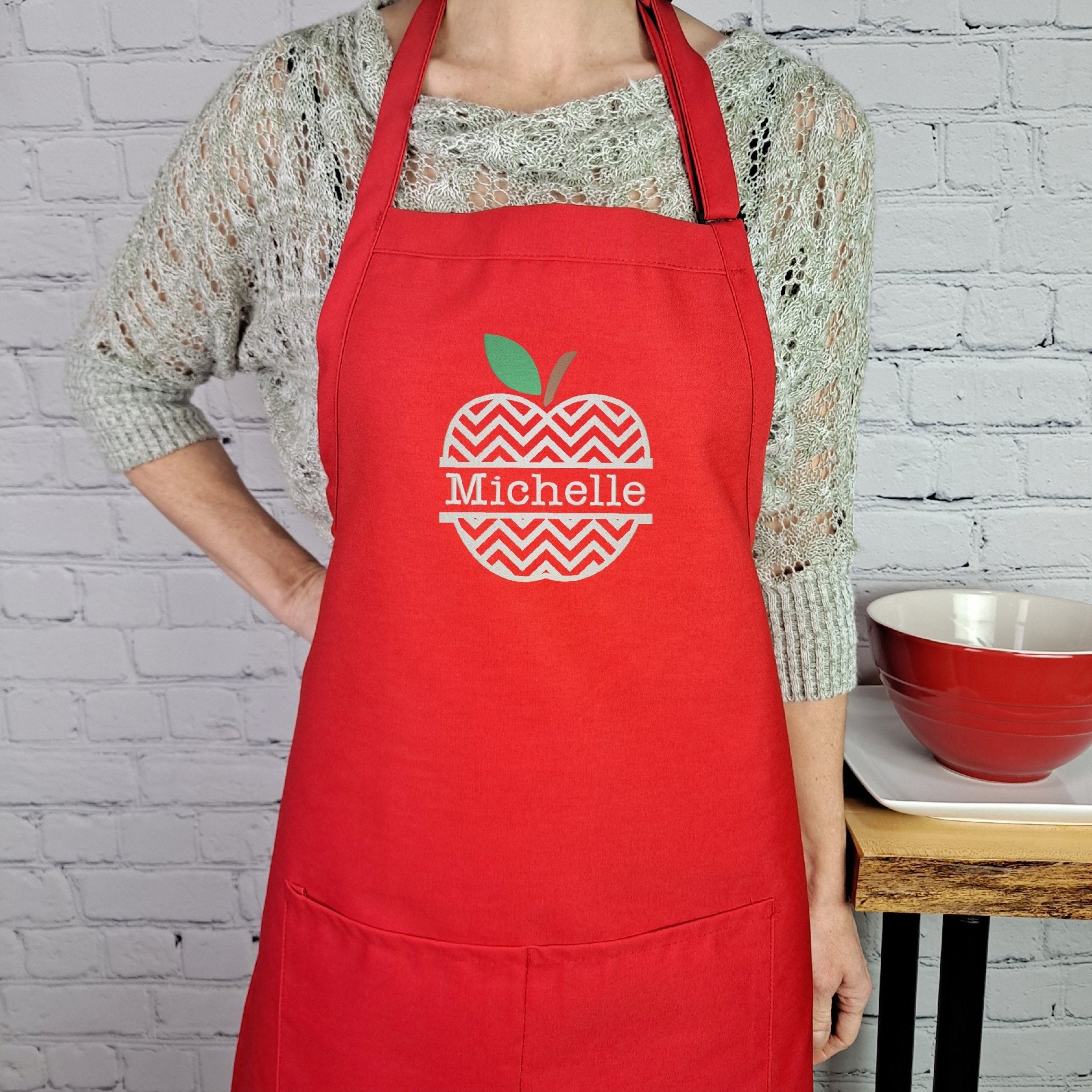 {{product_title}} – {{color}} embroidered kitchen apron
