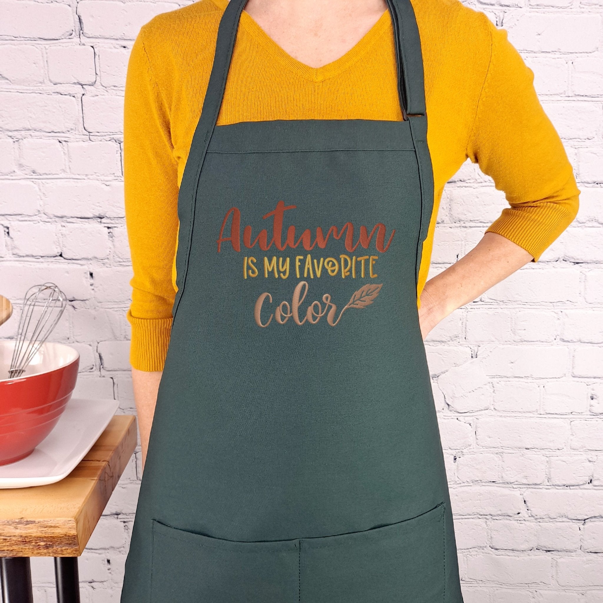 {{product_title}} – {{color}} embroidered kitchen apron