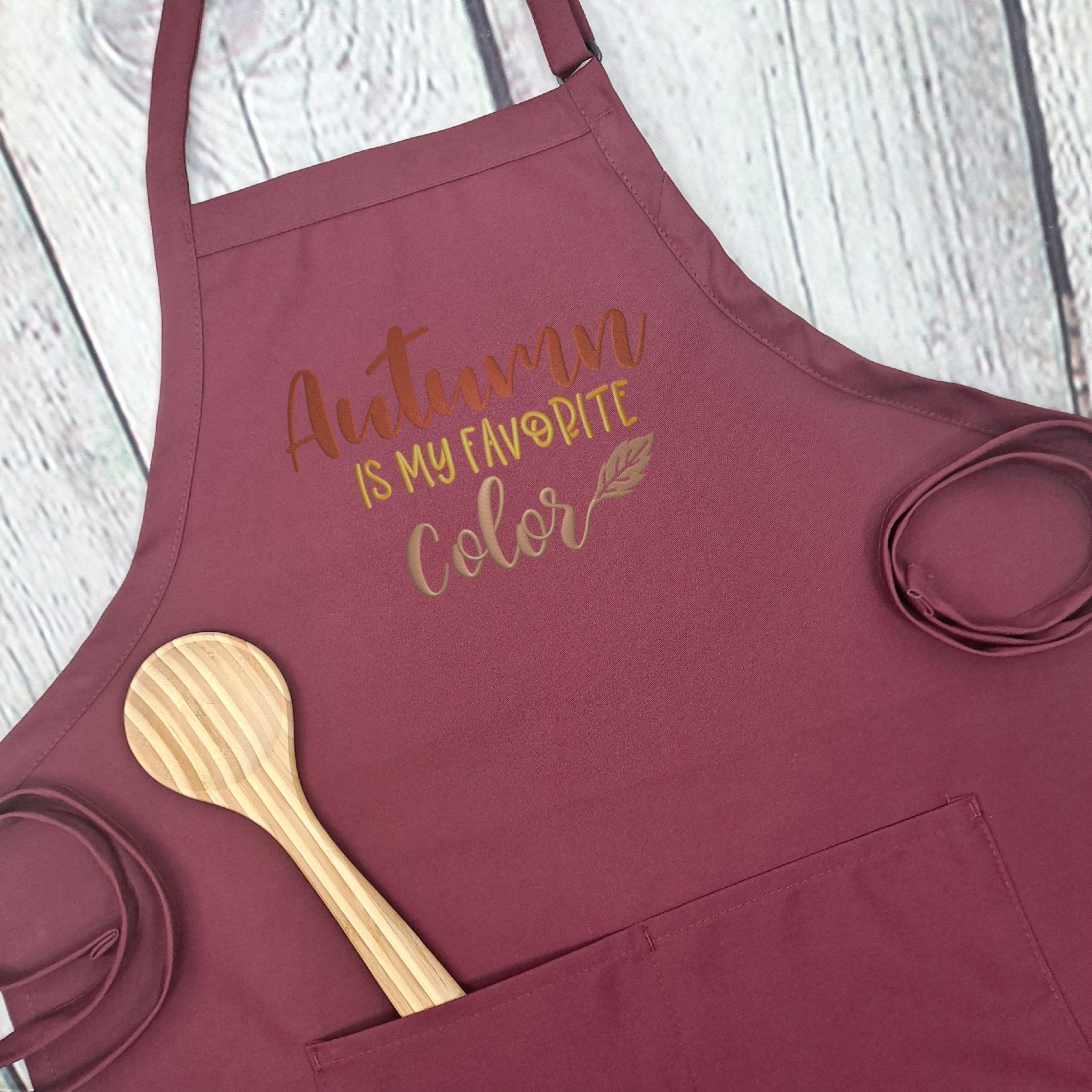 {{product_title}} – {{color}} embroidered kitchen apron