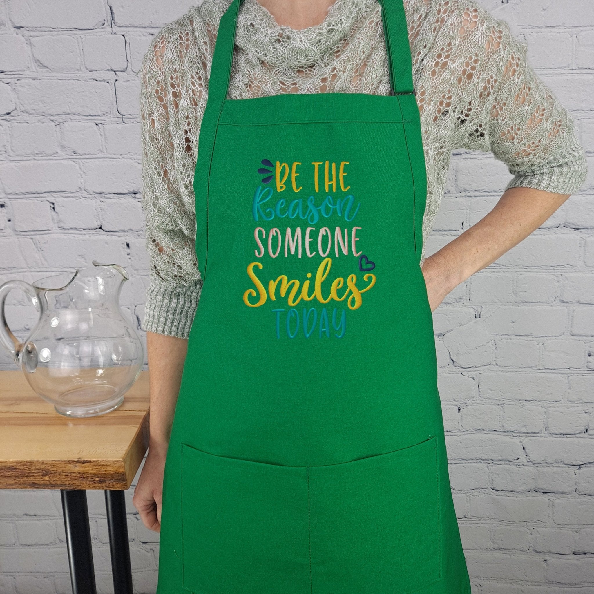 {{product_title}} – {{color}} embroidered kitchen apron
