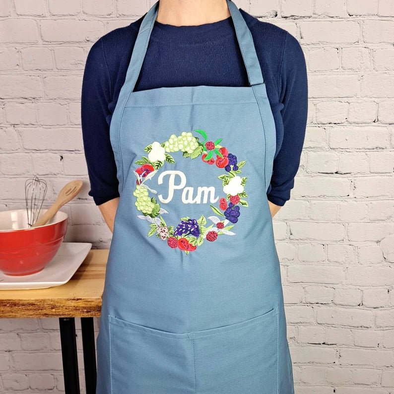 {{product_title}} – {{color}} embroidered kitchen apron