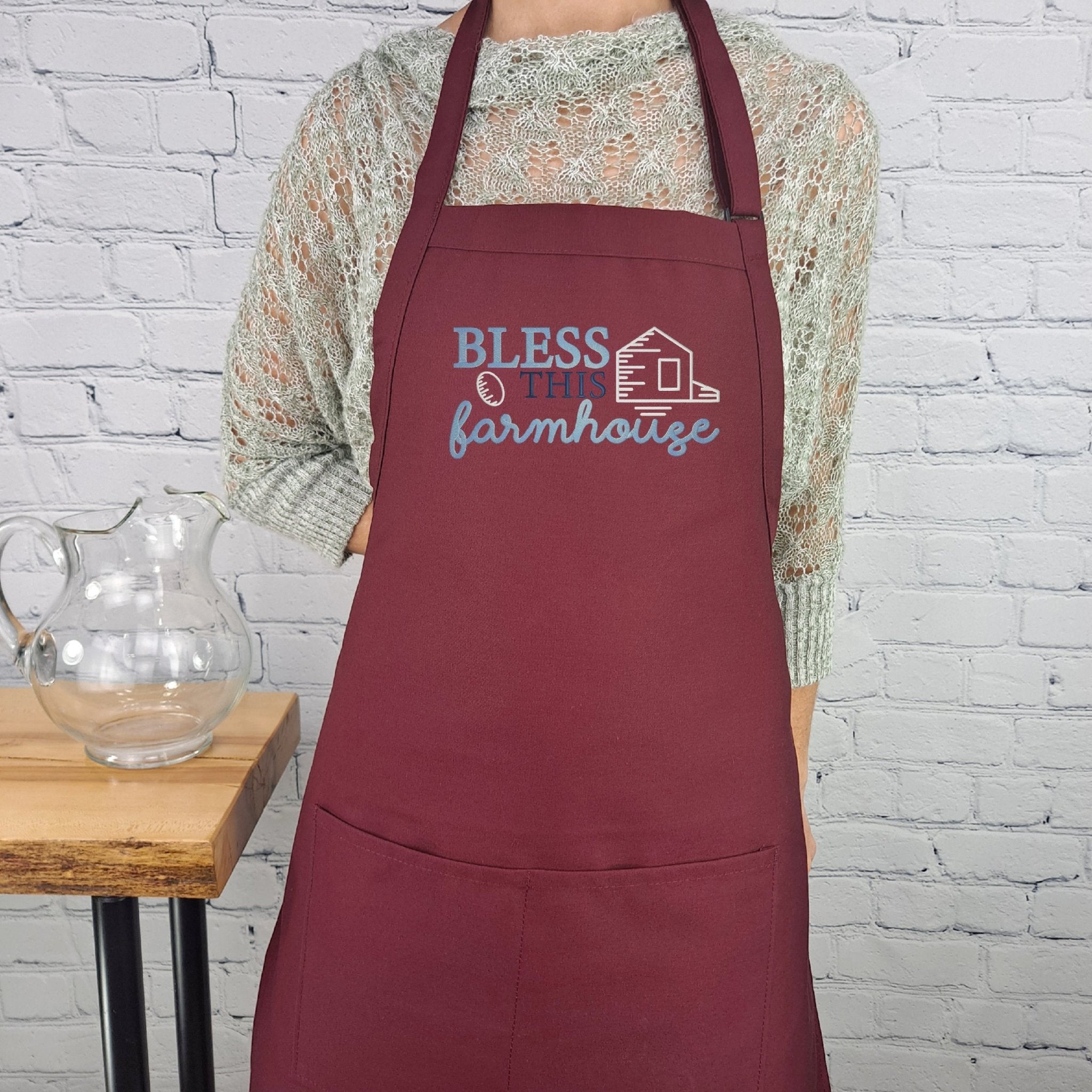 {{product_title}} – {{color}} embroidered kitchen apron