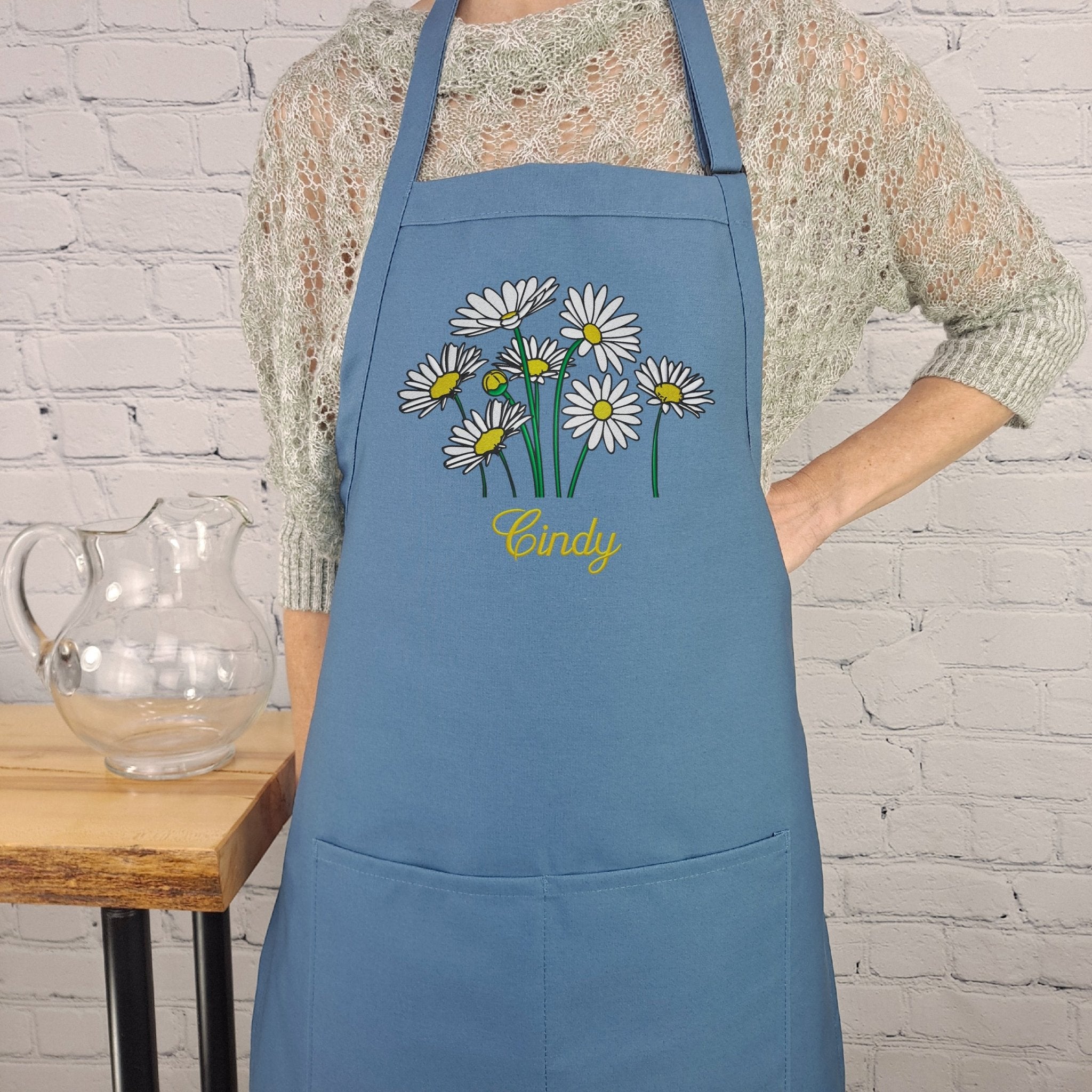 {{product_title}} – {{color}} embroidered kitchen apron