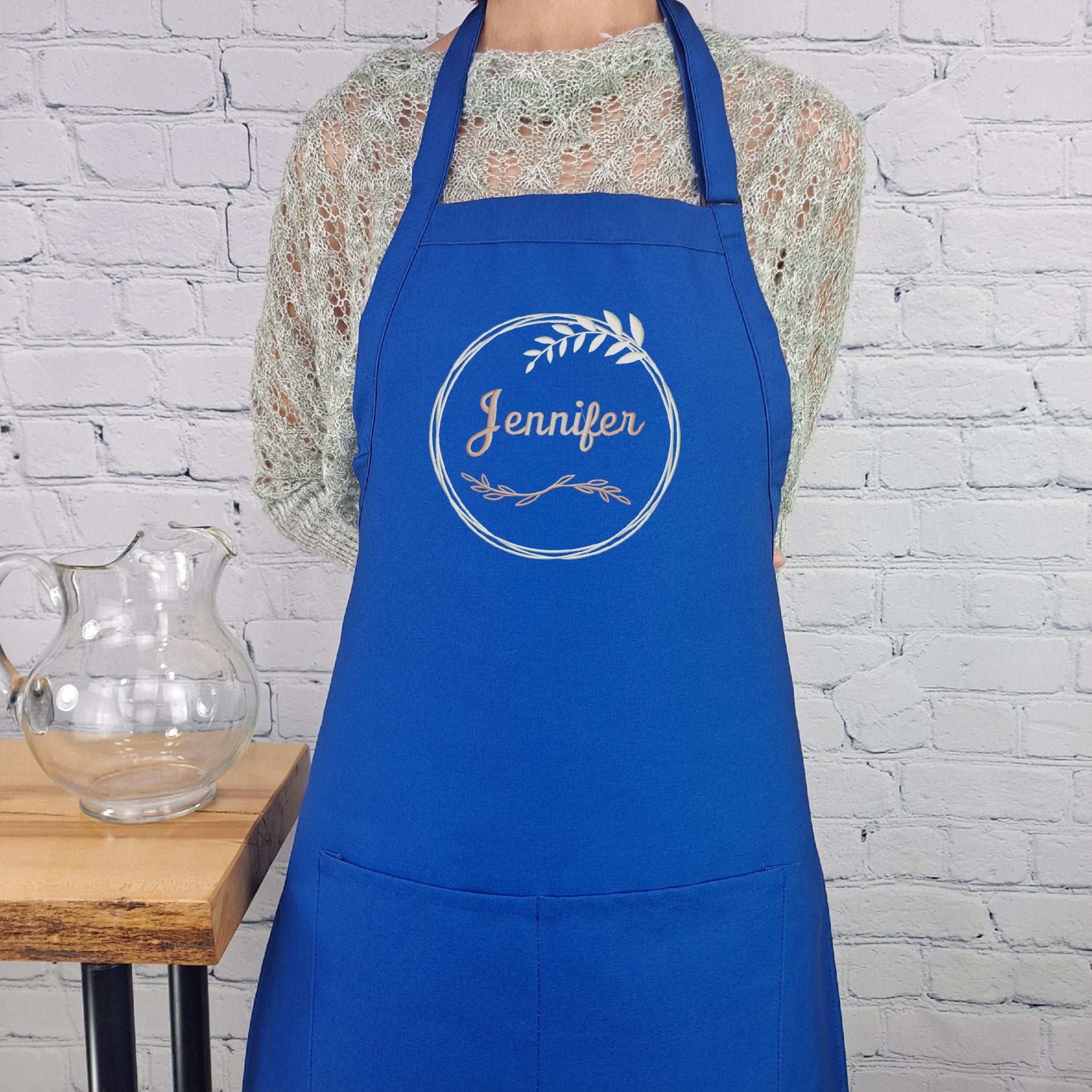 {{product_title}} – {{color}} embroidered kitchen apron