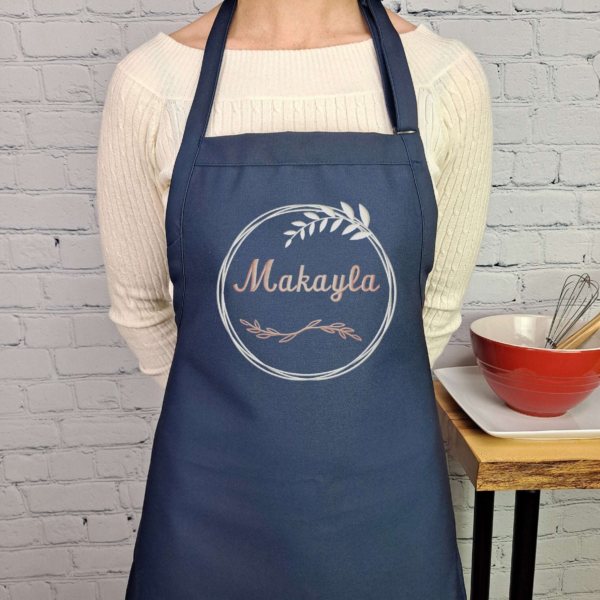{{product_title}} – {{color}} embroidered kitchen apron