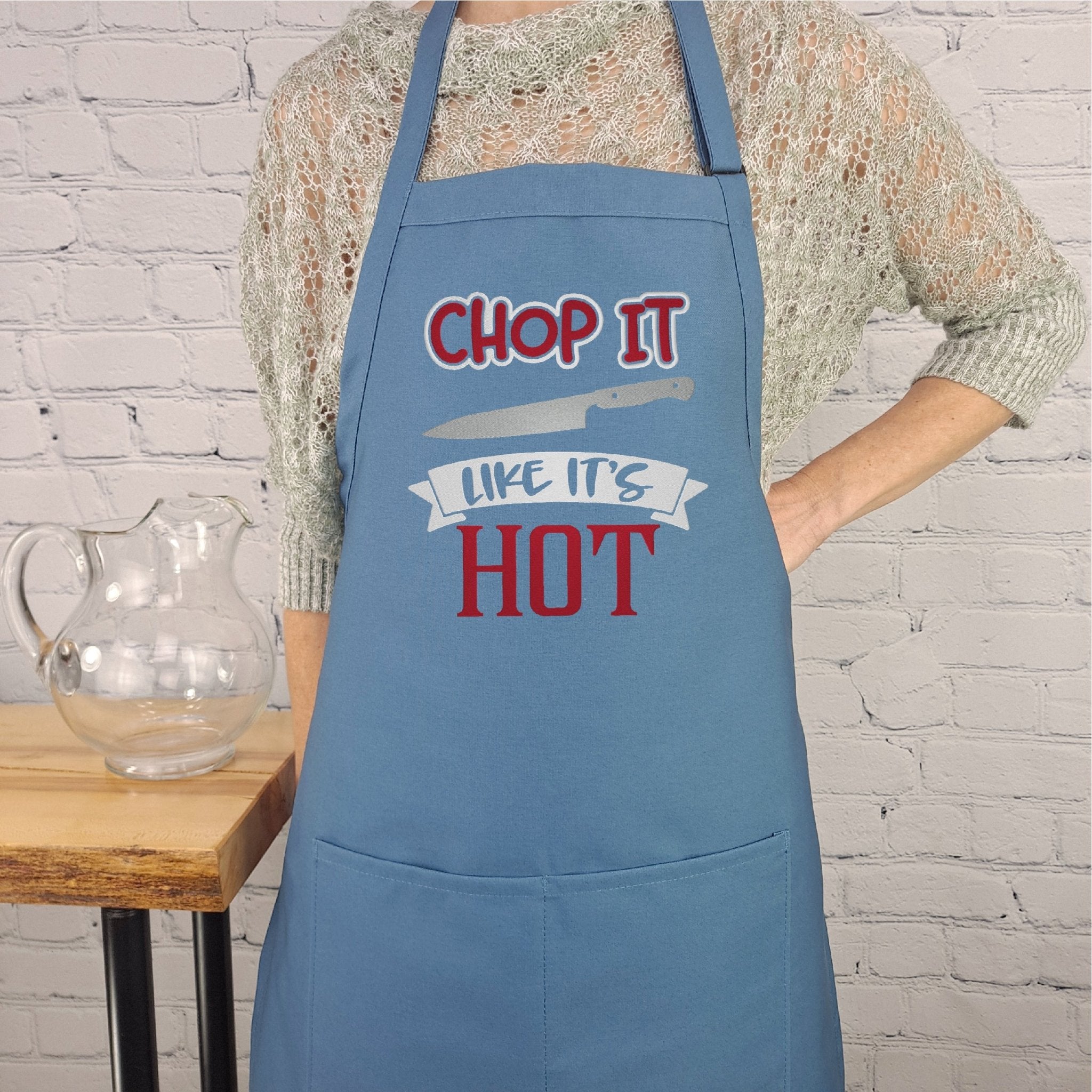 {{product_title}} – {{color}} embroidered kitchen apron