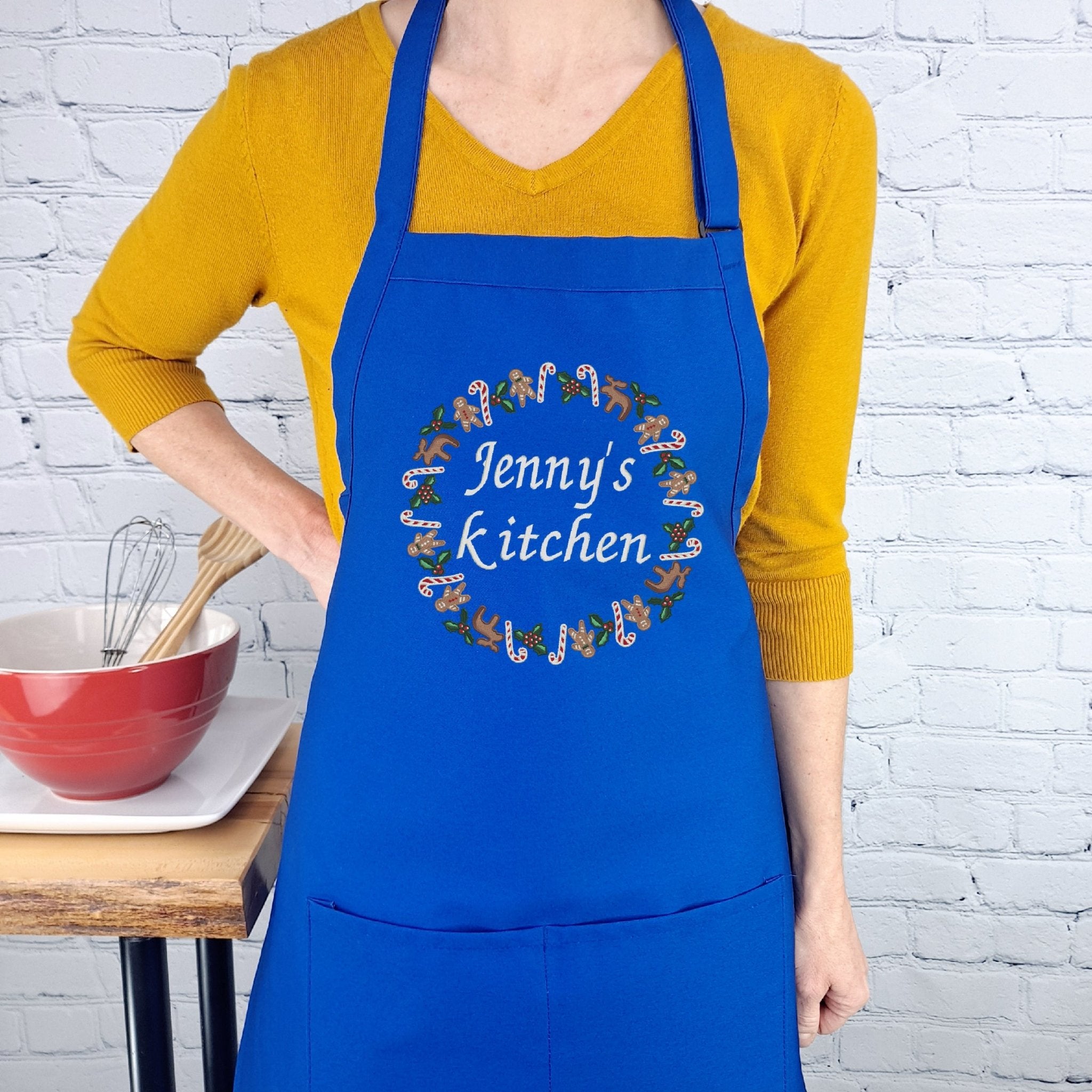 {{product_title}} – {{color}} embroidered kitchen apron