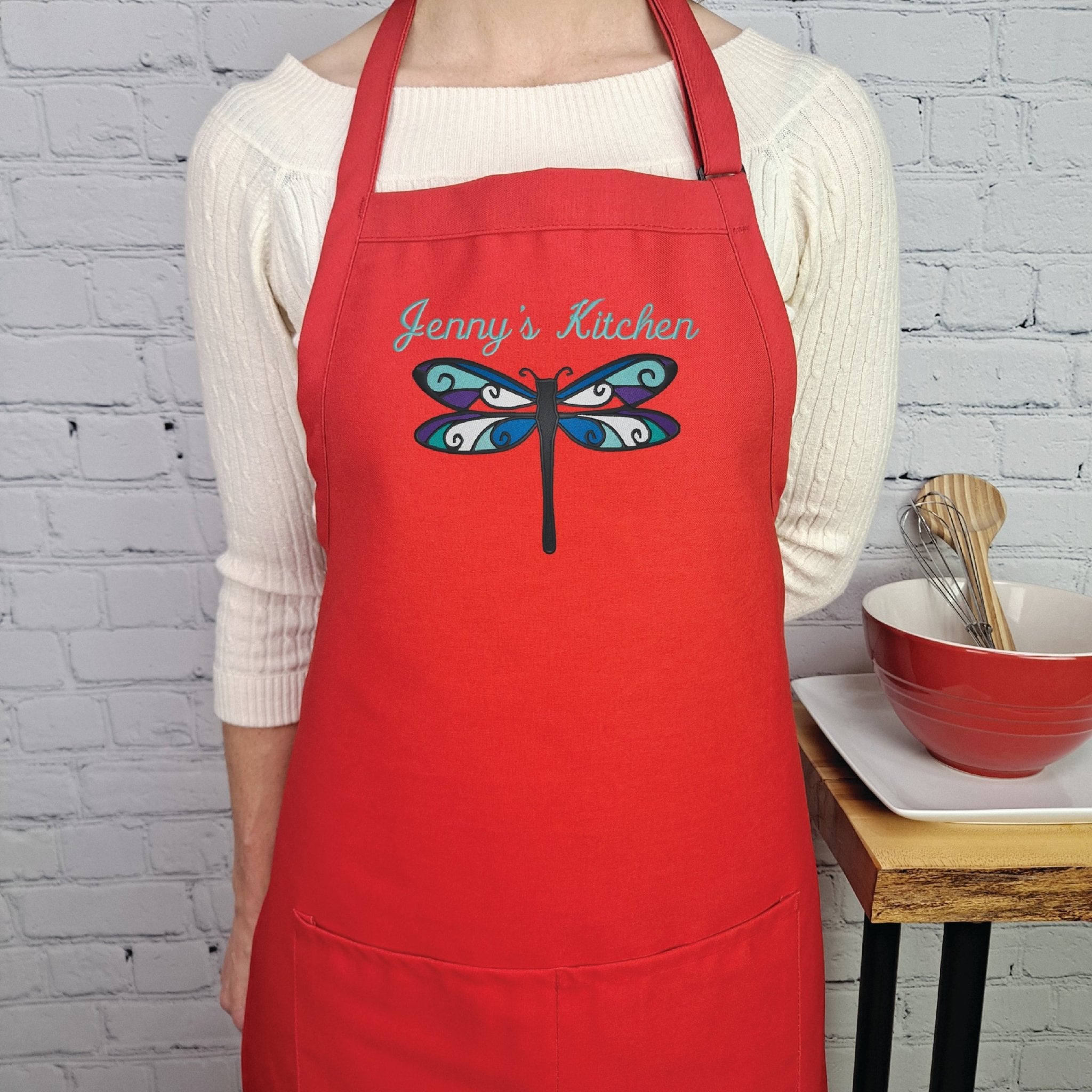 {{product_title}} – {{color}} embroidered kitchen apron