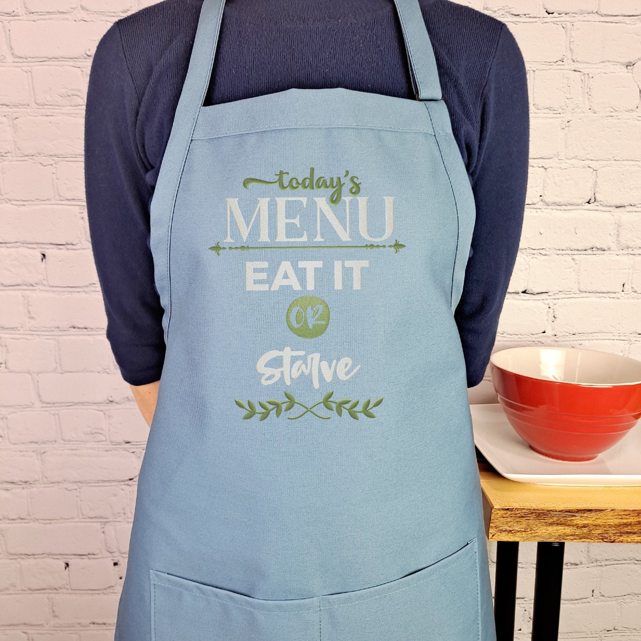 {{product_title}} – {{color}} embroidered kitchen apron