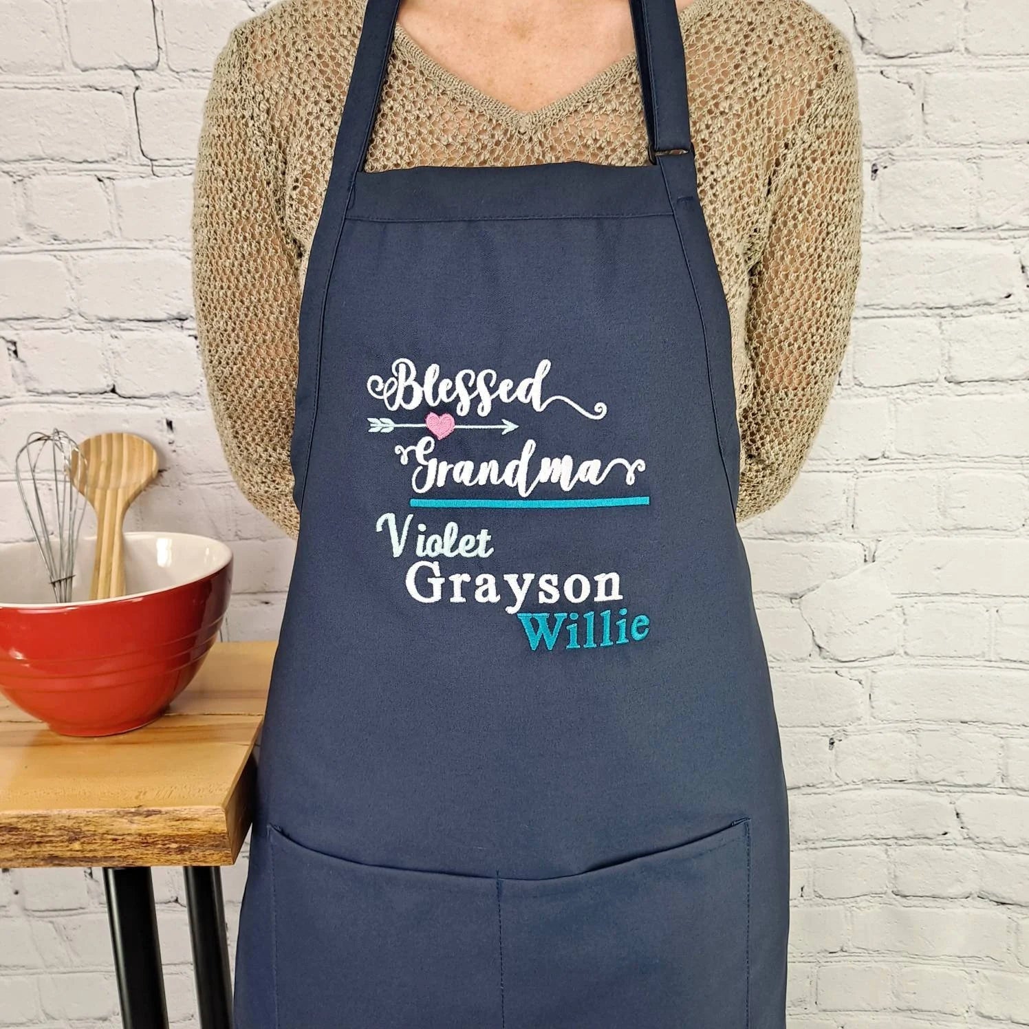 {{product_title}} – {{color}} embroidered kitchen apron