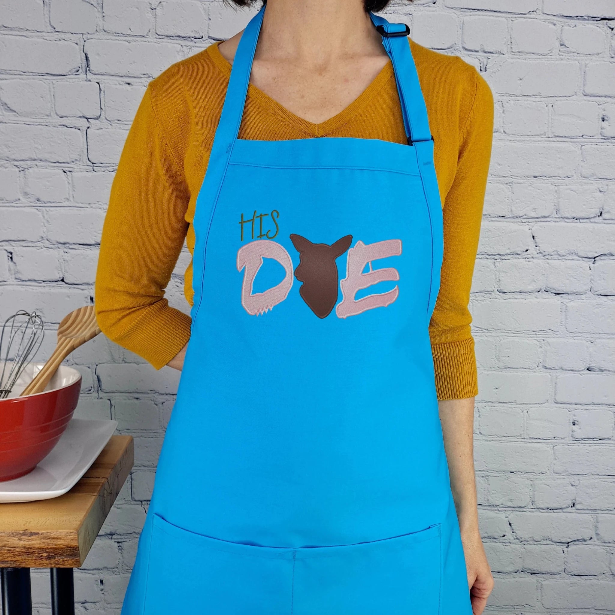 {{product_title}} – {{color}} embroidered kitchen apron