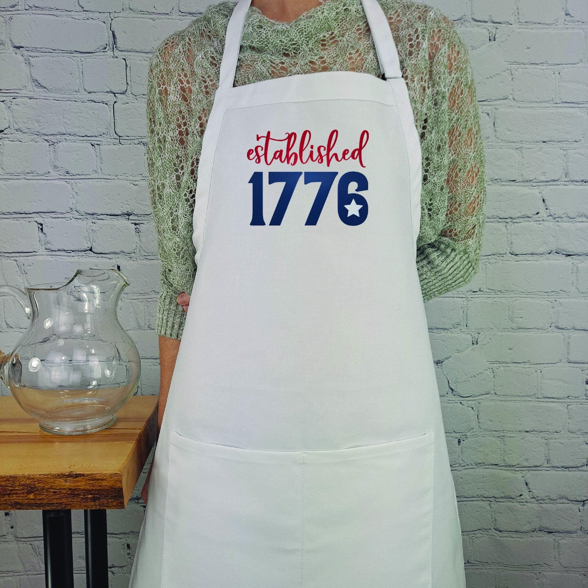 {{product_title}} – {{color}} embroidered kitchen apron