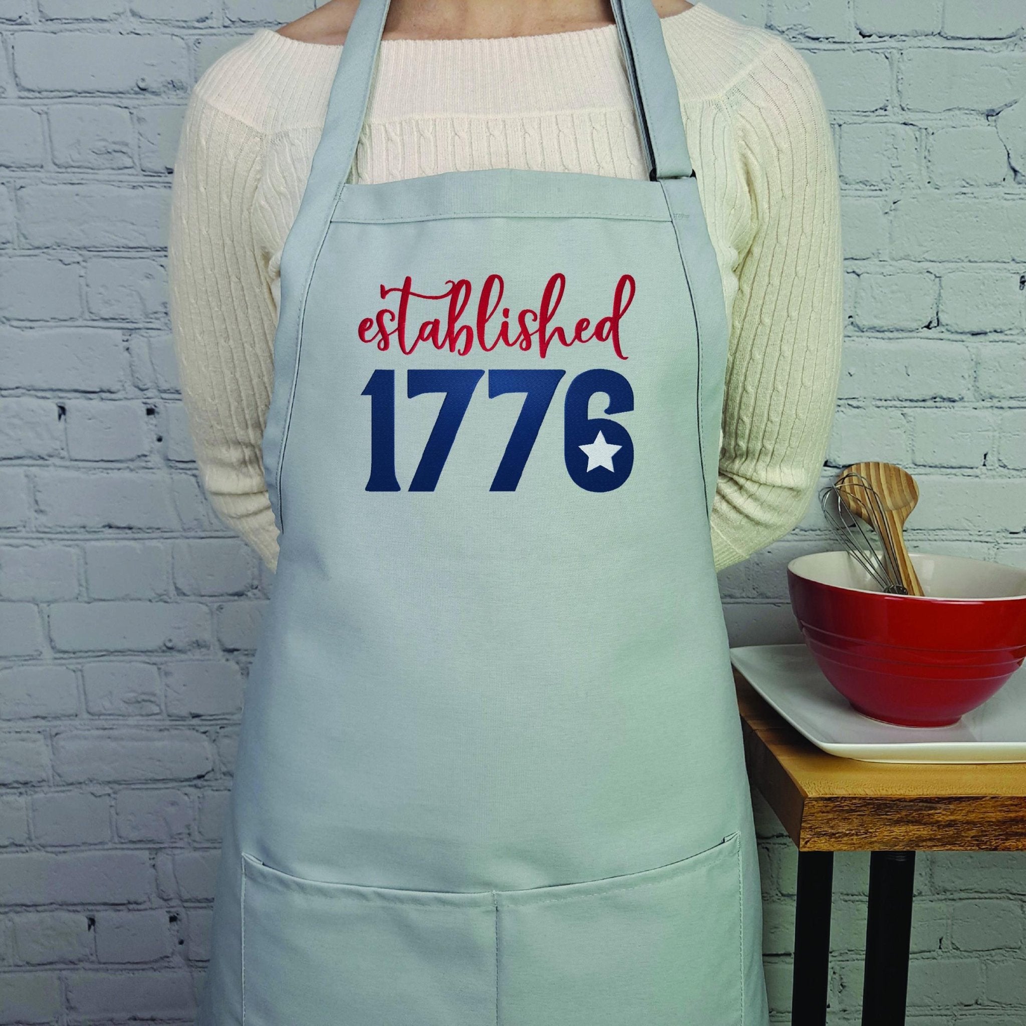 {{product_title}} – {{color}} embroidered kitchen apron