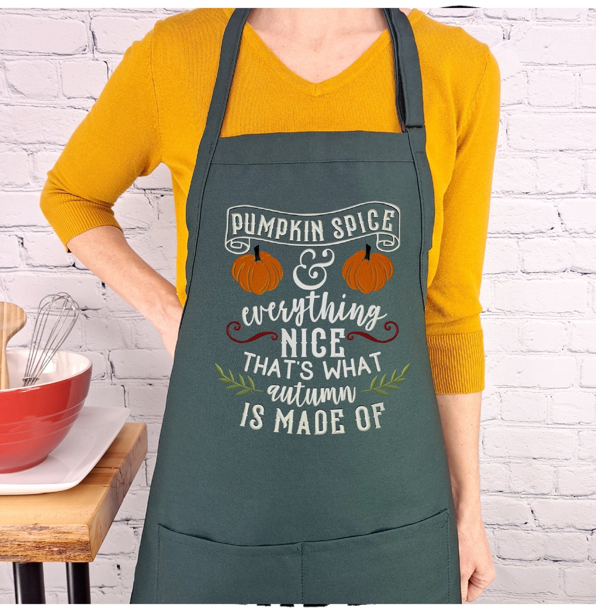 {{product_title}} – {{color}} embroidered kitchen apron