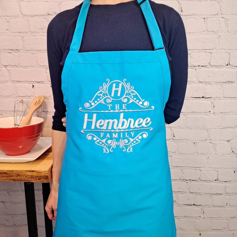 {{product_title}} – {{color}} embroidered kitchen apron