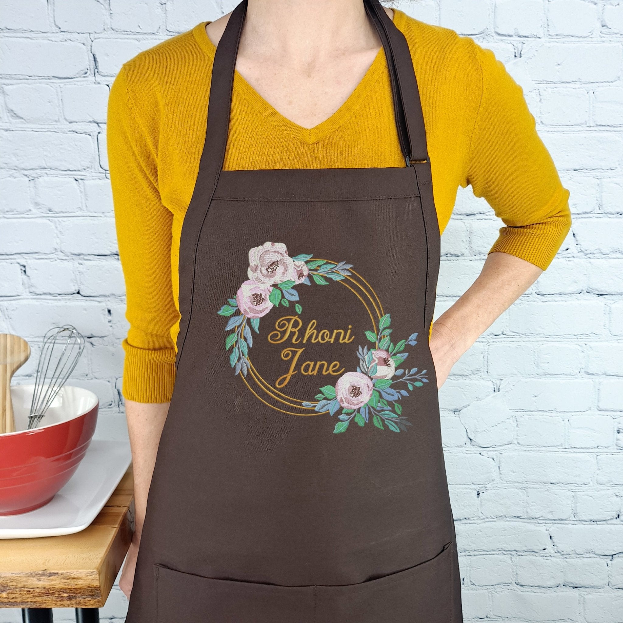 {{product_title}} – {{color}} embroidered kitchen apron