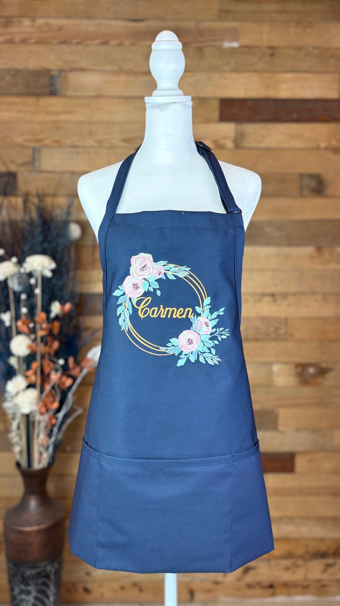 {{product_title}} – {{color}} embroidered kitchen apron
