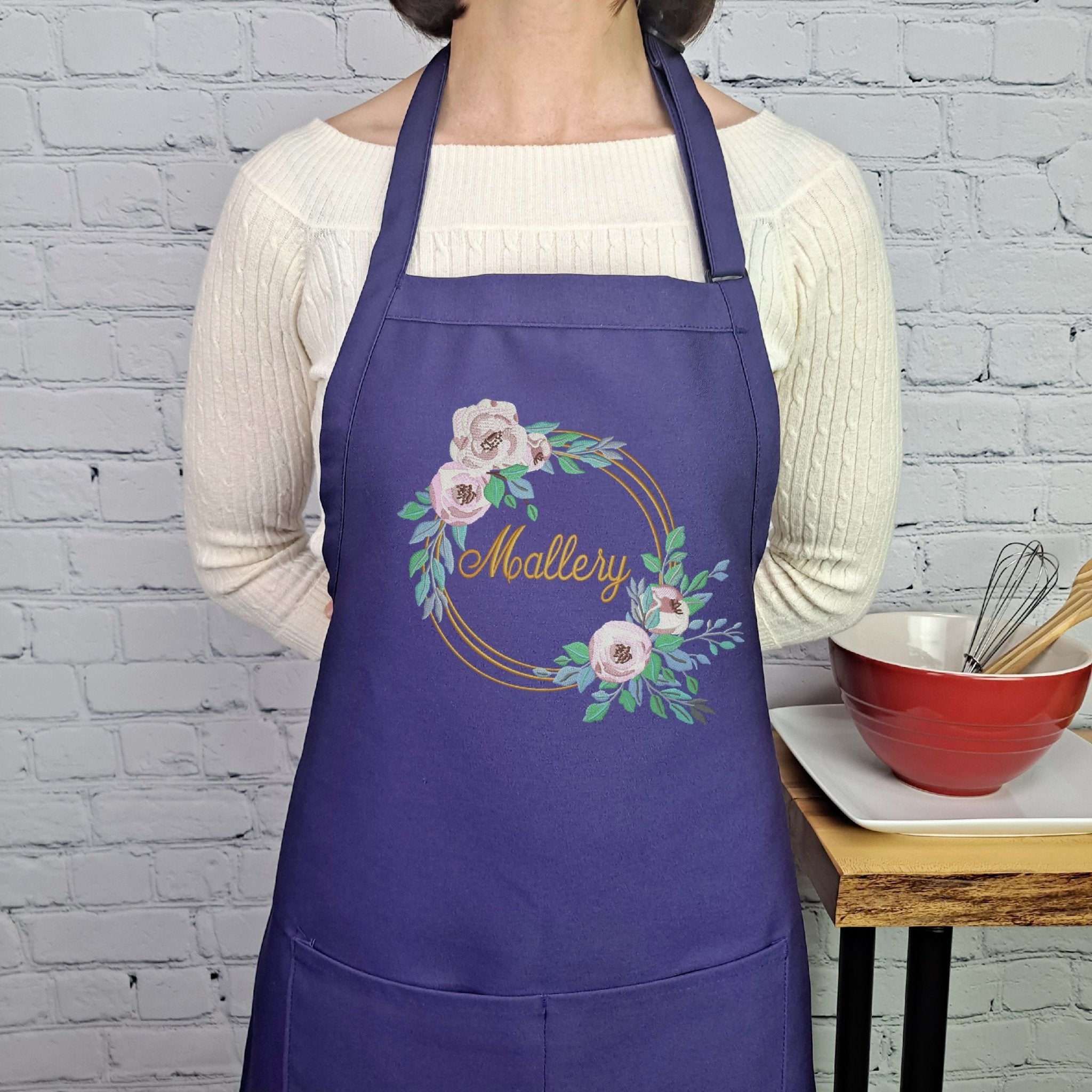 {{product_title}} – {{color}} embroidered kitchen apron