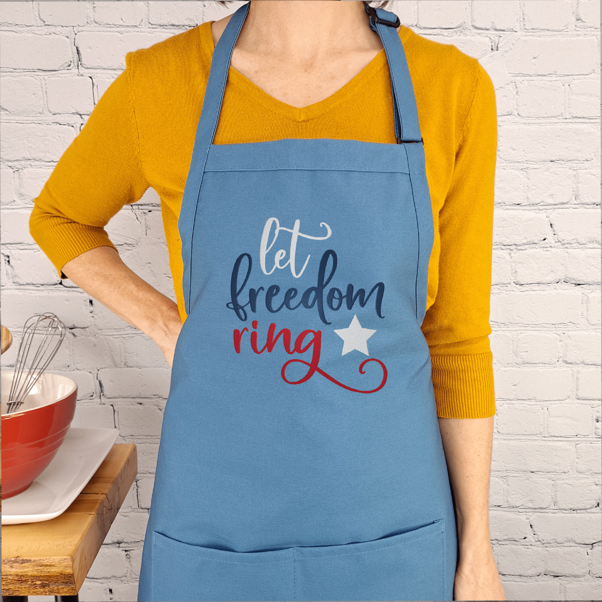 {{product_title}} – {{color}} embroidered kitchen apron