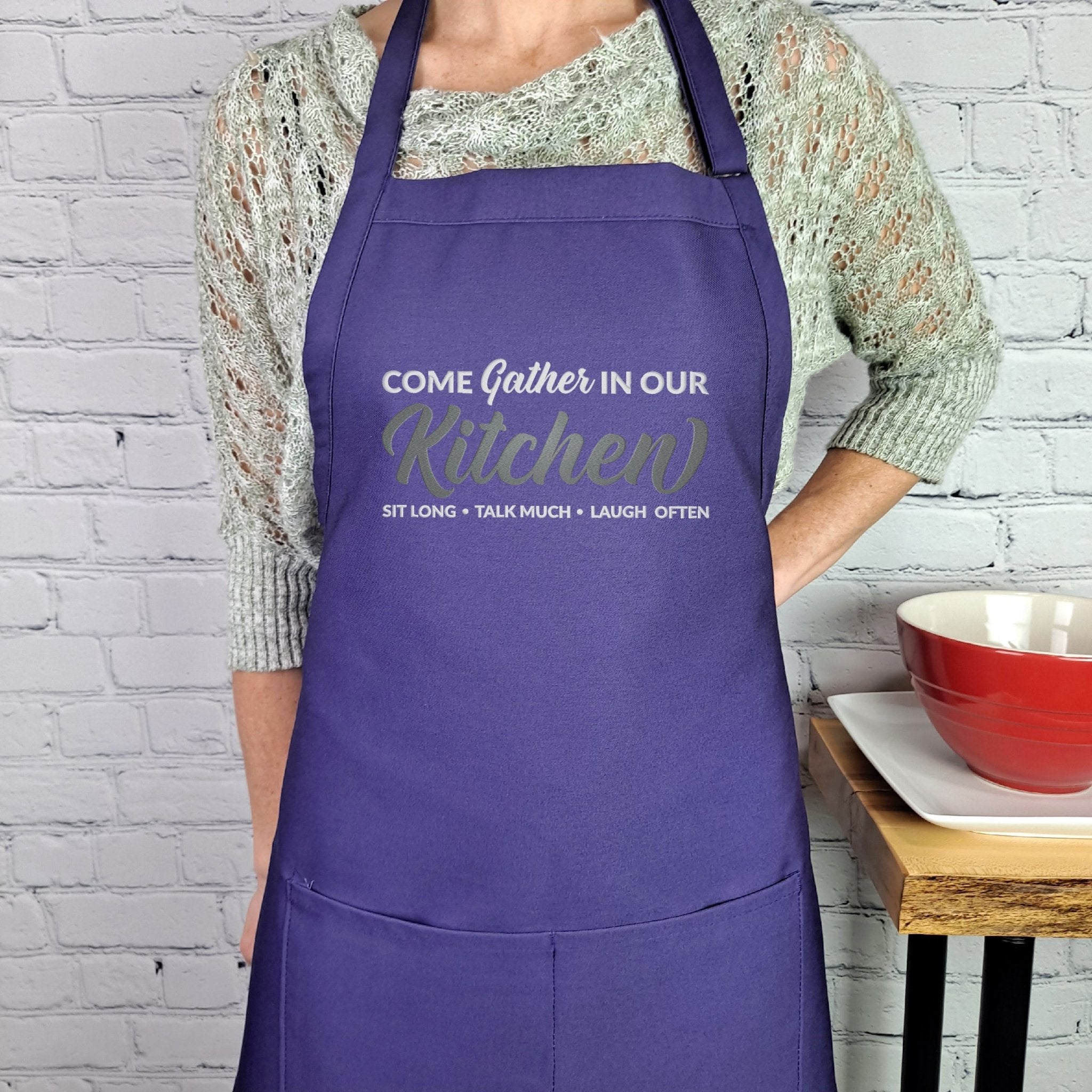 {{product_title}} – {{color}} embroidered kitchen apron
