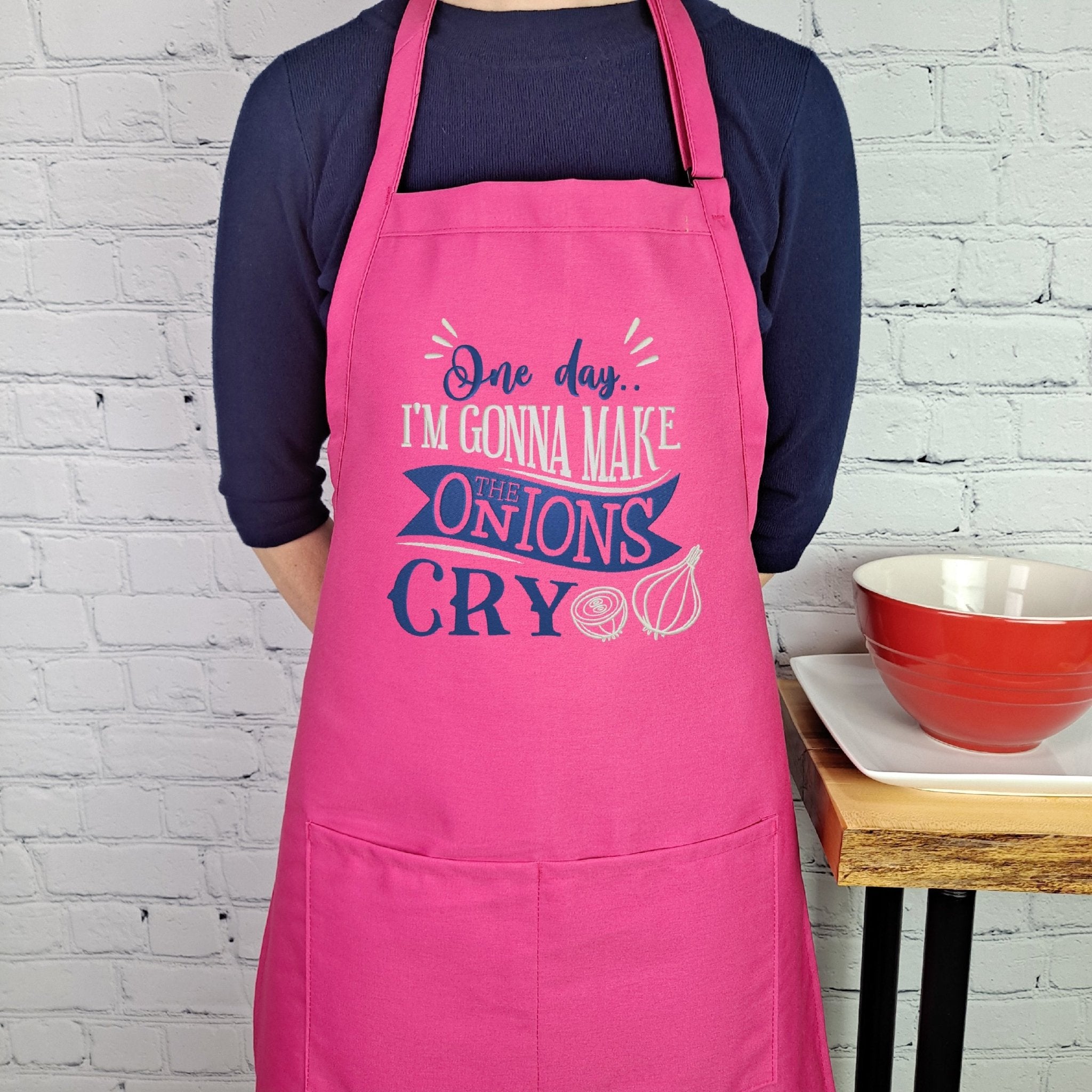 {{product_title}} – {{color}} embroidered kitchen apron
