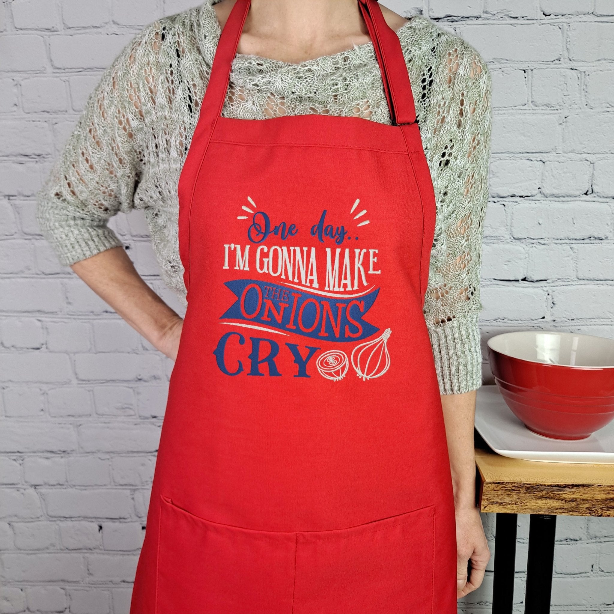 {{product_title}} – {{color}} embroidered kitchen apron