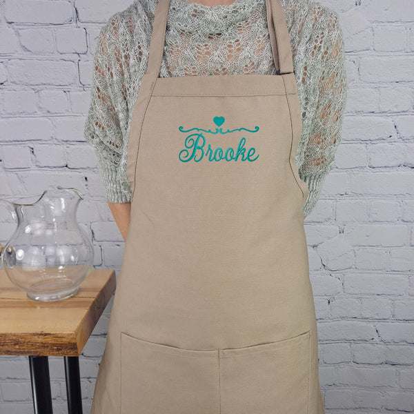 {{product_title}} – {{color}} embroidered kitchen apron