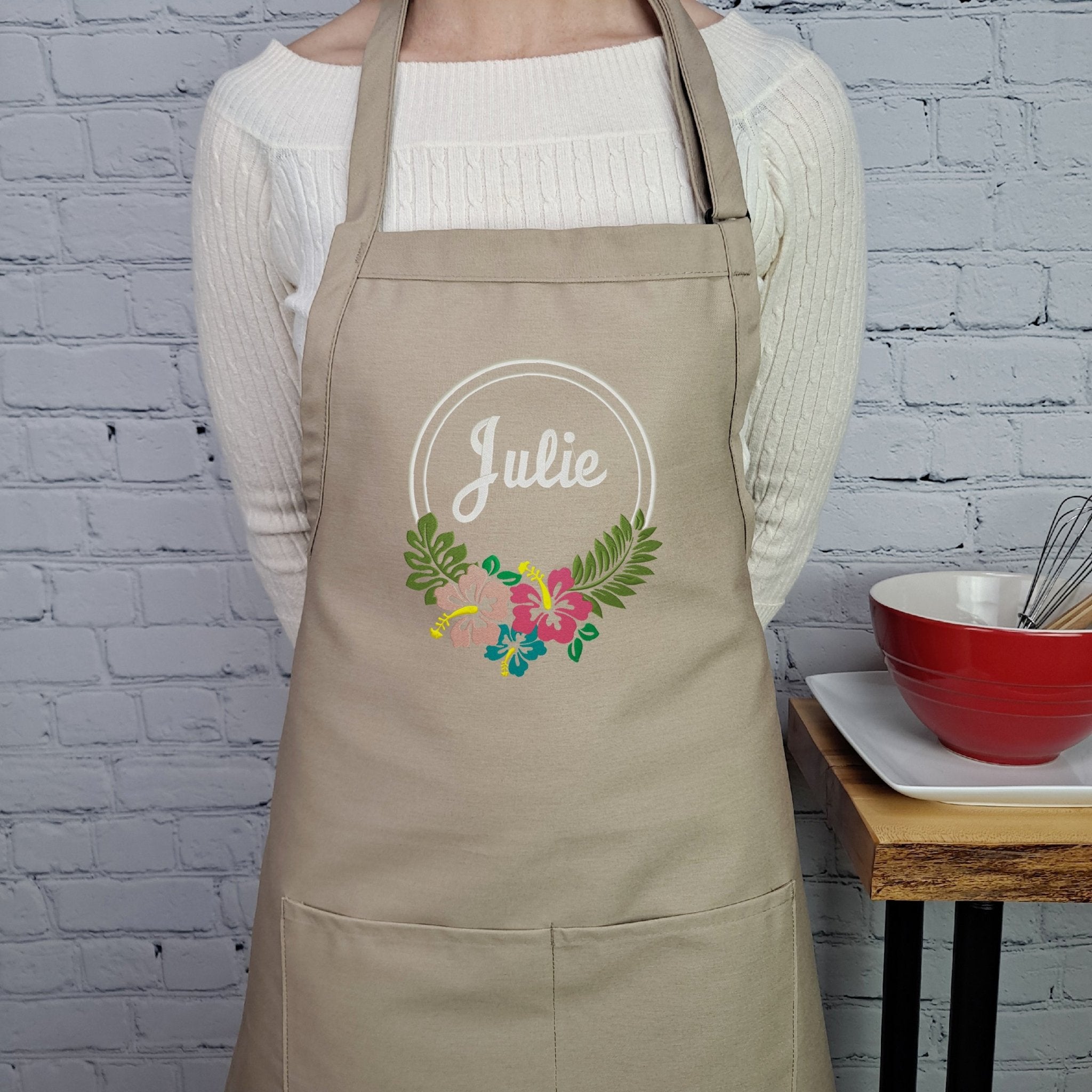 {{product_title}} – {{color}} embroidered kitchen apron