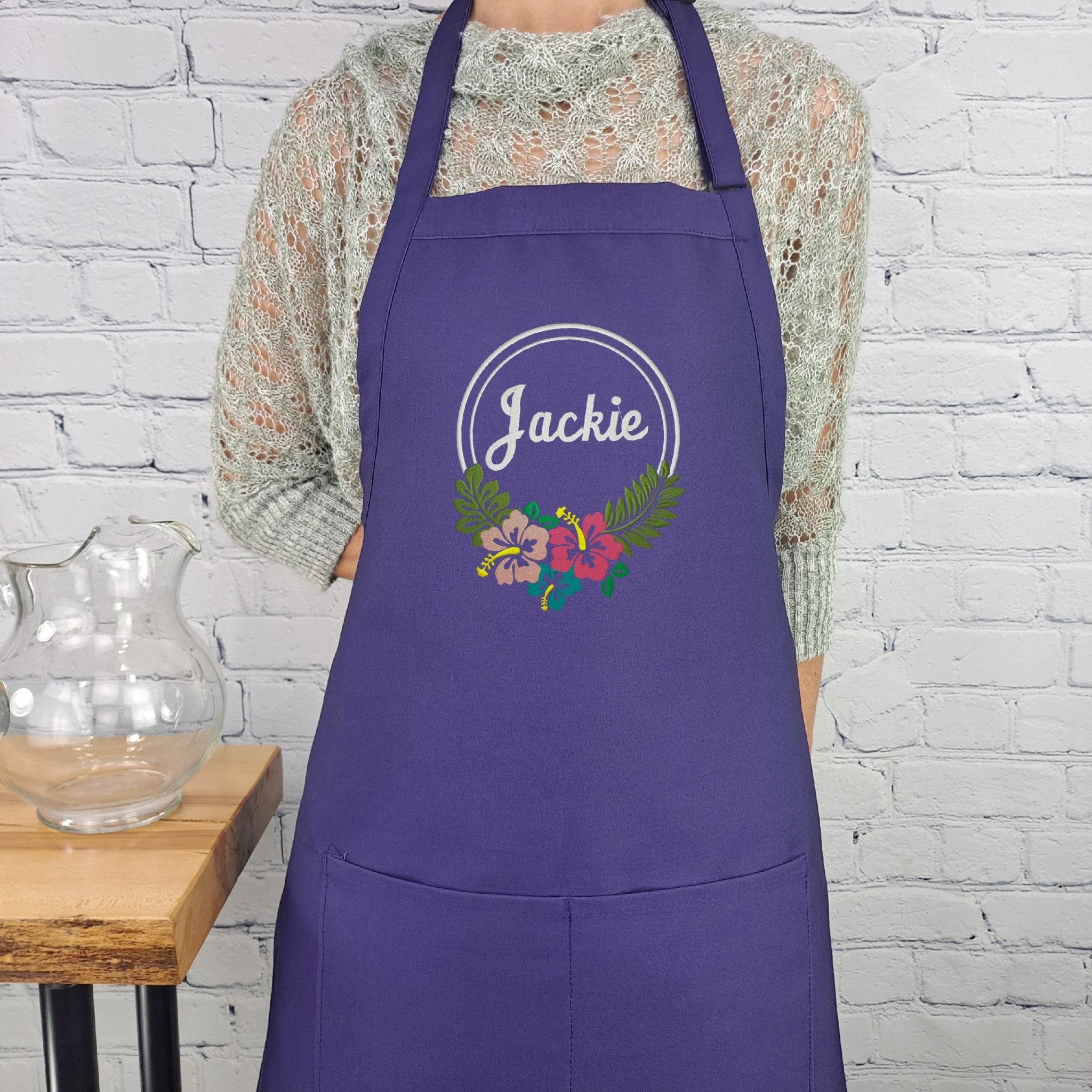 {{product_title}} – {{color}} embroidered kitchen apron