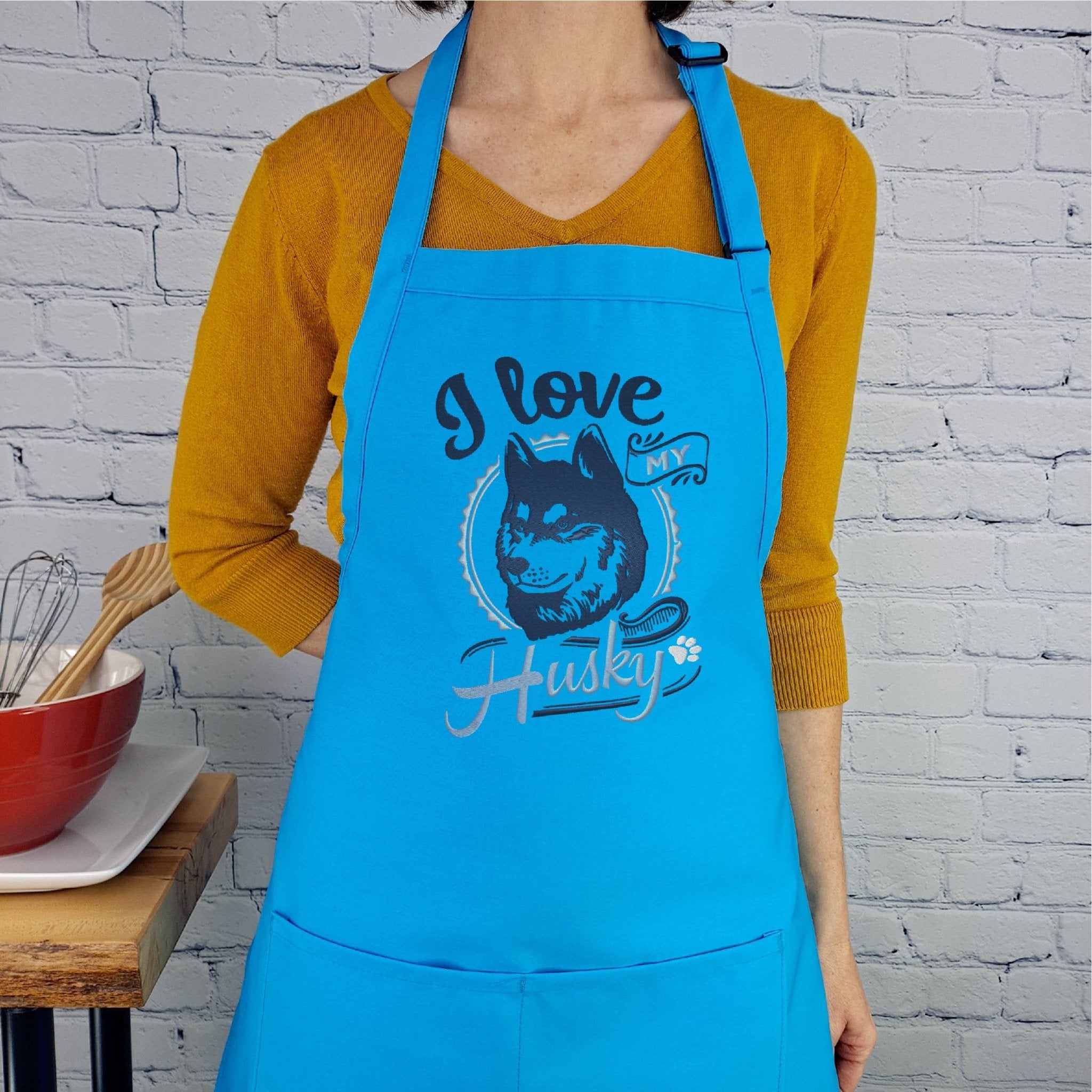 {{product_title}} – {{color}} embroidered kitchen apron