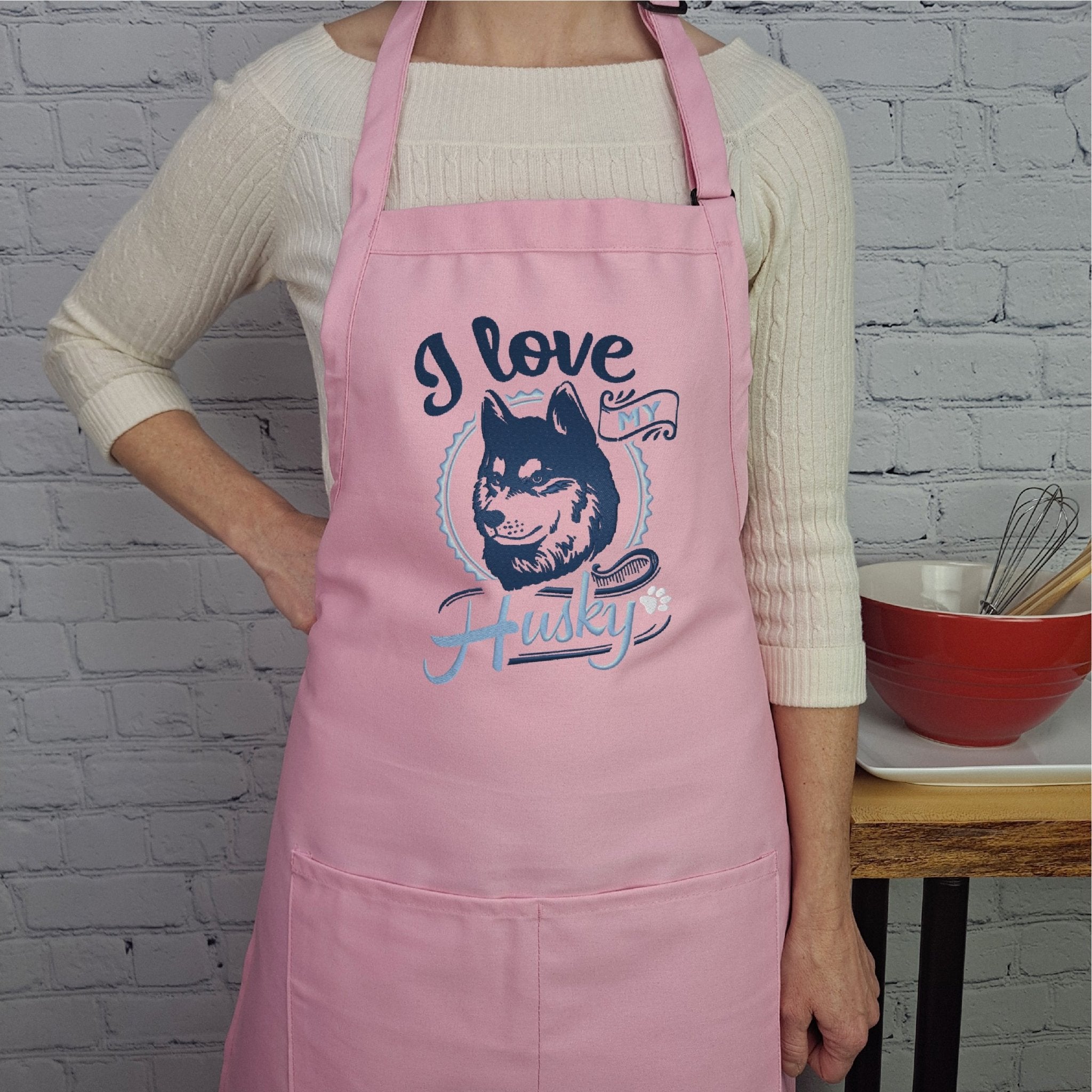 {{product_title}} – {{color}} embroidered kitchen apron