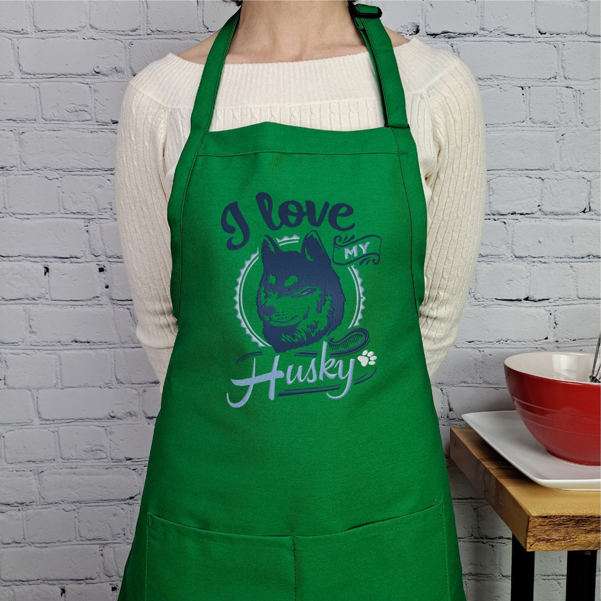 {{product_title}} – {{color}} embroidered kitchen apron