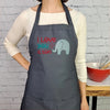 Valentine apron I love you a ton Valentines day elephant apron