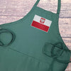 Polish flag apron with crowned eagle embroidered kitchen accessory with pockets adjustable neck