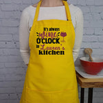 Wine apron Wine O clock customizable apron embroidered wine cooking kitchen apron