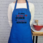 Wine apron Wine O clock customizable apron embroidered wine cooking kitchen apron