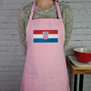 Croatia flag apron with coat of arms  embroidered kitchen accessory with pockets adjustable neck