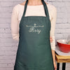 Customizable Snowflake embroidered apron Personalize name winter kitchen apron Great gift for her