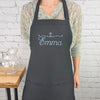 Customizable Snowflake embroidered apron Personalize name winter kitchen apron Great gift for her