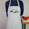 Embroidered Camping Apron: Mountain Tent Campfire Design
