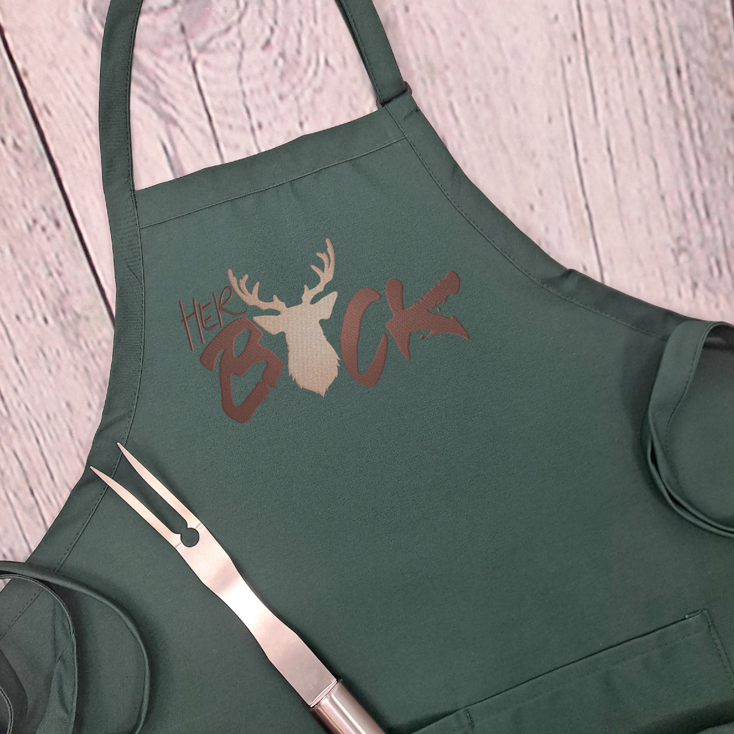 Her Buck Embroidered Apron | Hunting Gift