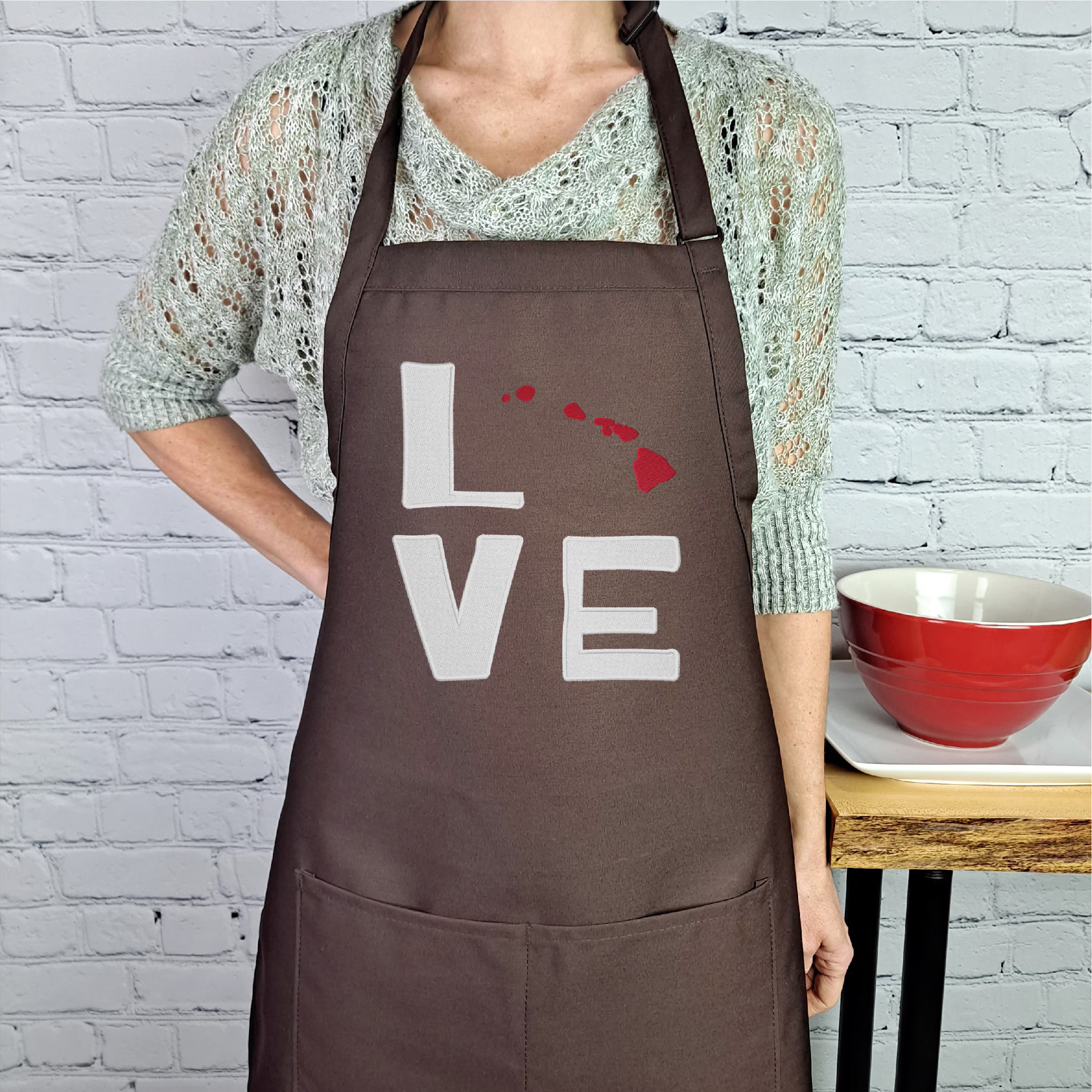 Embroidered Hawaii Apron: Island Love Gift