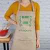 Bible verse apron Rejoice in The Lord Philipians 4:4 embroidered kitchen accessory cute gift for her with pockets
