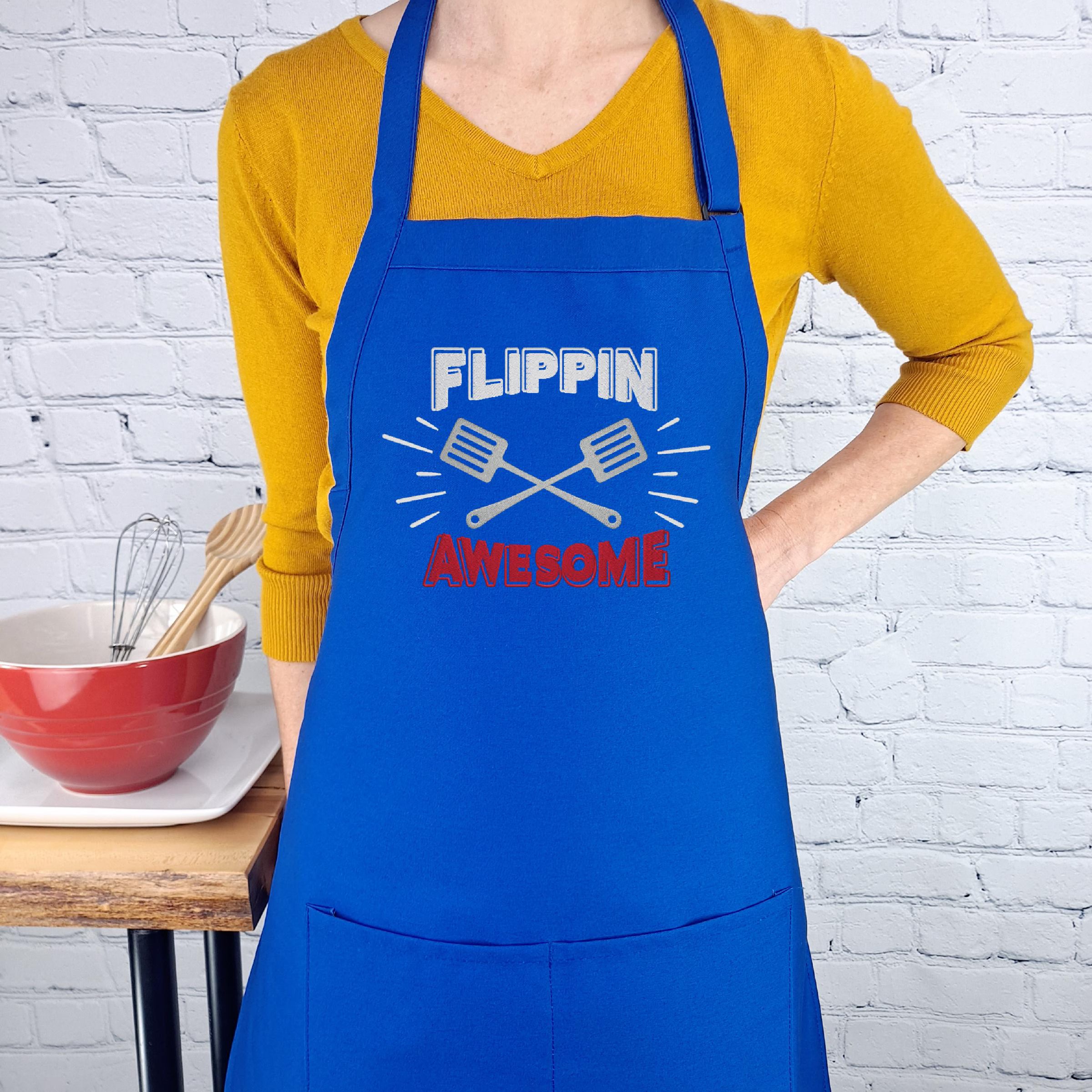 Flippin' Grilling Apron: Embroidered BBQ Gift