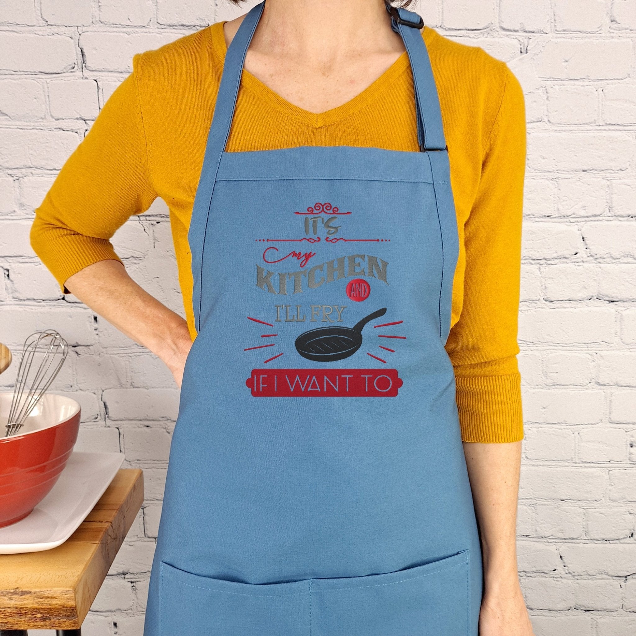 {{product_title}} – {{color}} embroidered kitchen apron