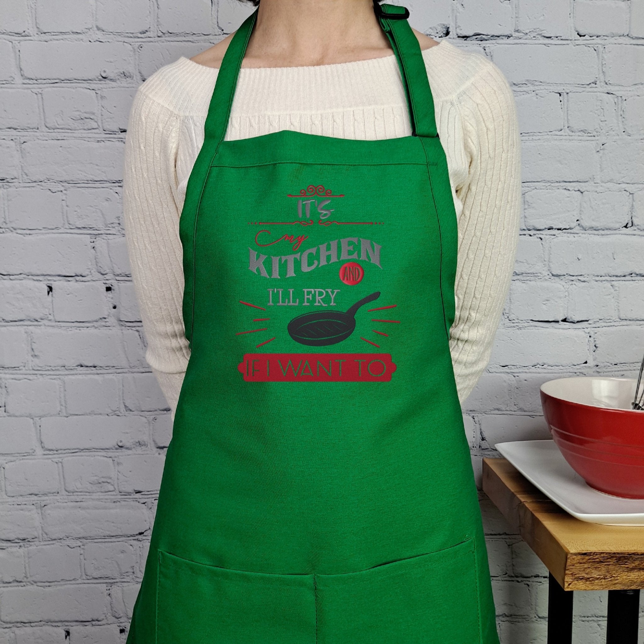 {{product_title}} – {{color}} embroidered kitchen apron