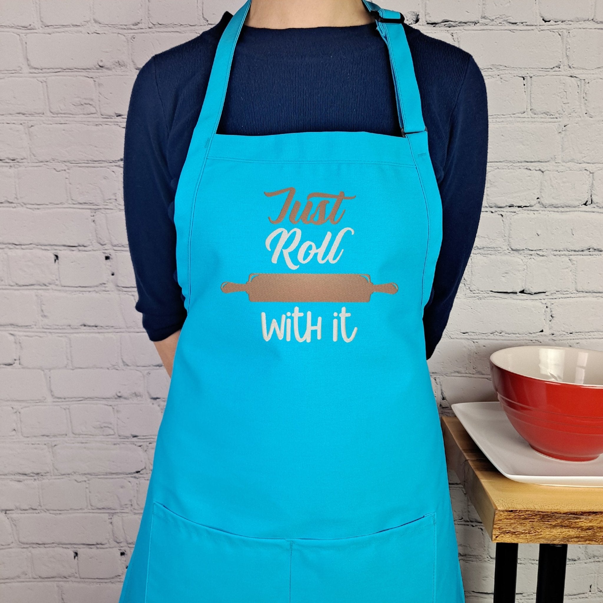 {{product_title}} – {{color}} embroidered kitchen apron